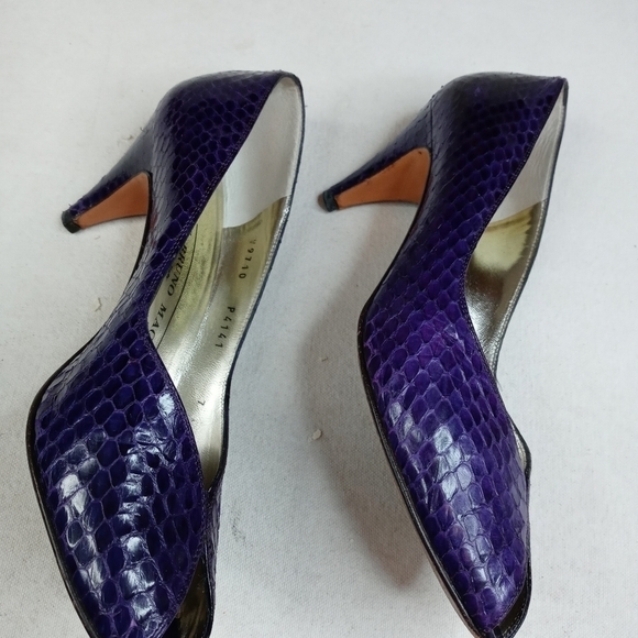 Bruno Magli Women Shoe Pumps 2.5" Heel Purple Snak - Picture 9 of 11